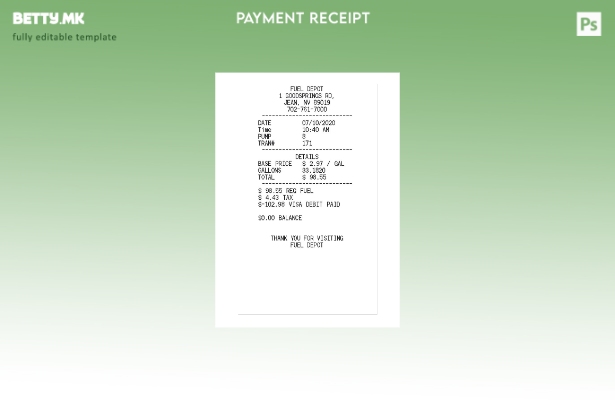 Шаблон за проверка на плаќање во складиште за гориво во модерен стил